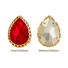 Light Siam Drop Shape High-Quality Glass Sew-on Nest Hollow Claw Rhinestones WholesaleRhinestone