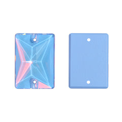 Light Sapphire AM Rectangle Shape High Quality Glass Sew-on Rhinestones