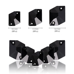 Mixed Sizes Jet Cosmic Shape High Quality Glass Sew-on Rhinestones WholesaleRhinestone