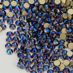 Violet Effect Glass FlatBack Rhinestones Golden Back In Bulk WholesaleRhinestone