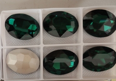 Emerald Big Oval Shape High Quality Glass Pointed Back Fancy Rhinestones WholesaleRhinestone