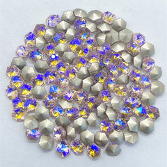 Pink AB Hexagon kaleidoscope Shape Glass Pointed Back Fancy Rhinestones WholesaleRhinestone