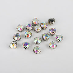 Crystal AB Sewing 3D Claw Rhinestones Silver Base WholesaleRhinestone