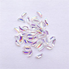 Trapeze Shape Crystal AB Unfoiled Flat Back Fancy Rhinestones WholesaleRhinestone