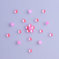 Mocha Pink Mermaid Tears Glass Half Pearls Rhinestones For Nail Art WholesaleRhinestone