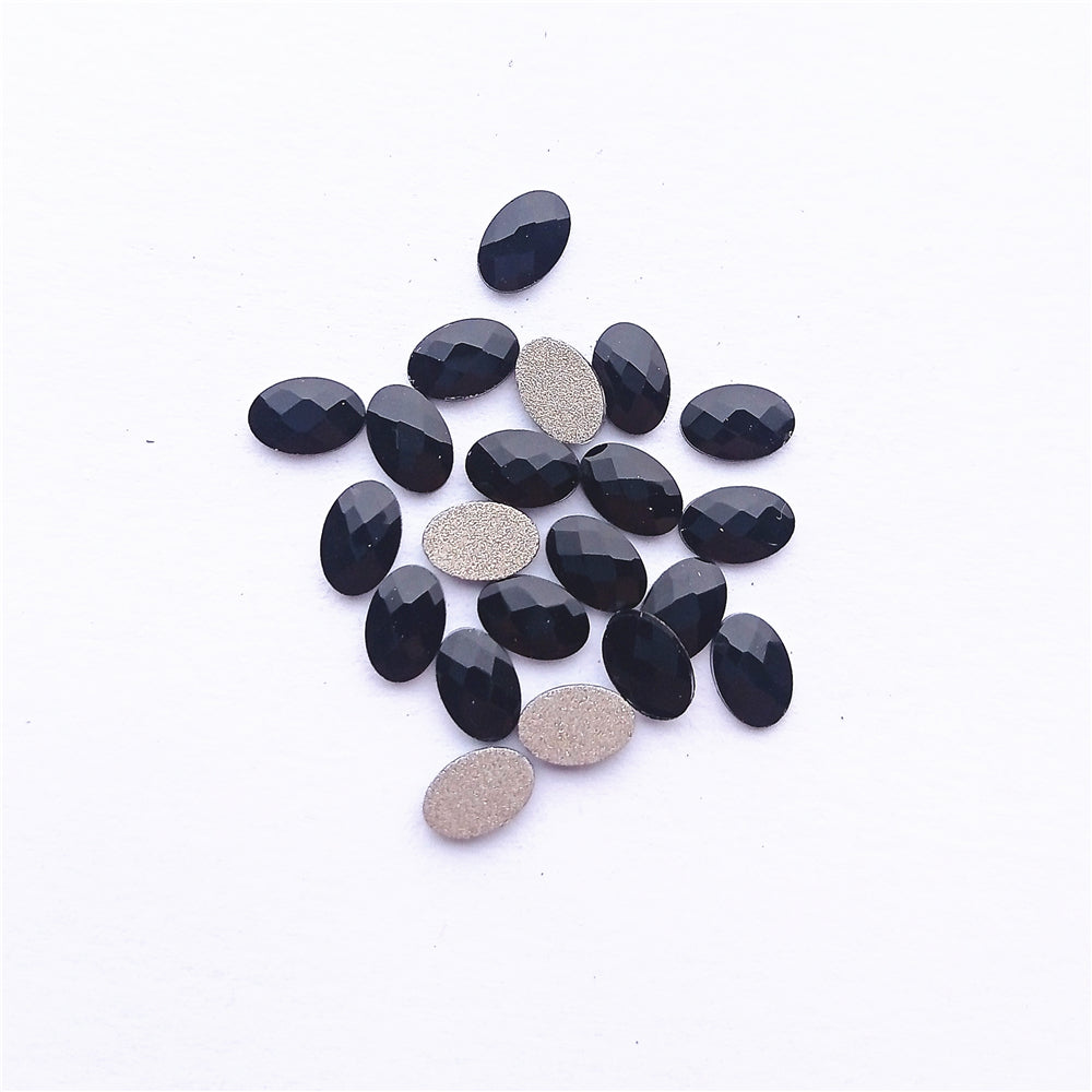 Oval Shape Black Flat Back Fancy Rhinestones WholesaleRhinestone