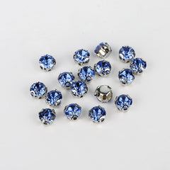Light Blue Sewing 3D Claw Rhinestones Silver Base WholesaleRhinestone