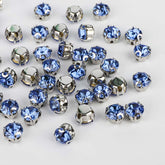 Light Blue Sewing 3D Claw Rhinestones Silver Base WholesaleRhinestone