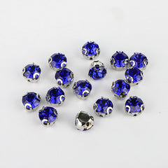 Sapphire Sewing 3D Claw Rhinestones Silver Base WholesaleRhinestone