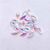 Navette Shape Crystal AB Unfoiled Flat Back Fancy Rhinestones WholesaleRhinestone