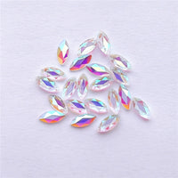 Navette Shape Crystal AB Unfoiled Flat Back Fancy Rhinestones WholesaleRhinestone