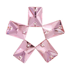 Light Rose Rectangle Shape High Quality Glass Sew-on Rhinestones WholesaleRhinestone