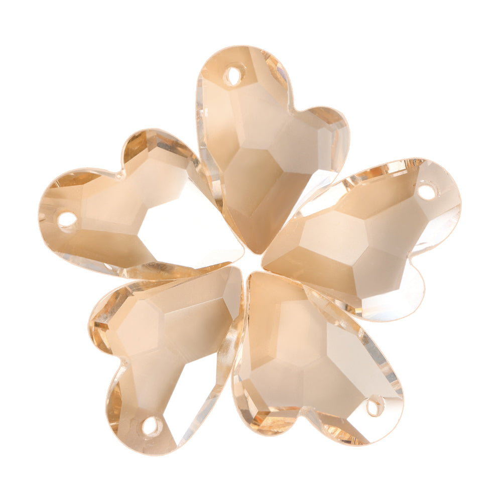 Golden Shadow Devoted 2 U Heart High Quality Glass Rhinestone Pendant WholesaleRhinestone