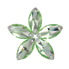 Peridot Navette Shape High Quality Glass Sew-on Rhinestones WholesaleRhinestone