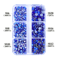 Mixed Sizes 6 Grid Box Sapphire AB Glass HotFix Rhinestones For Clothing DIY WholesaleRhinestone
