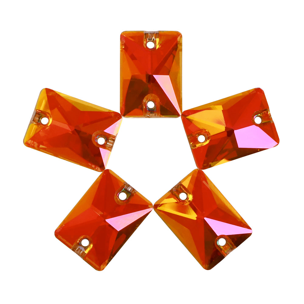 Astral Pink Rectangle Shape High Quality Glass Sew-on Rhinestones WholesaleRhinestone