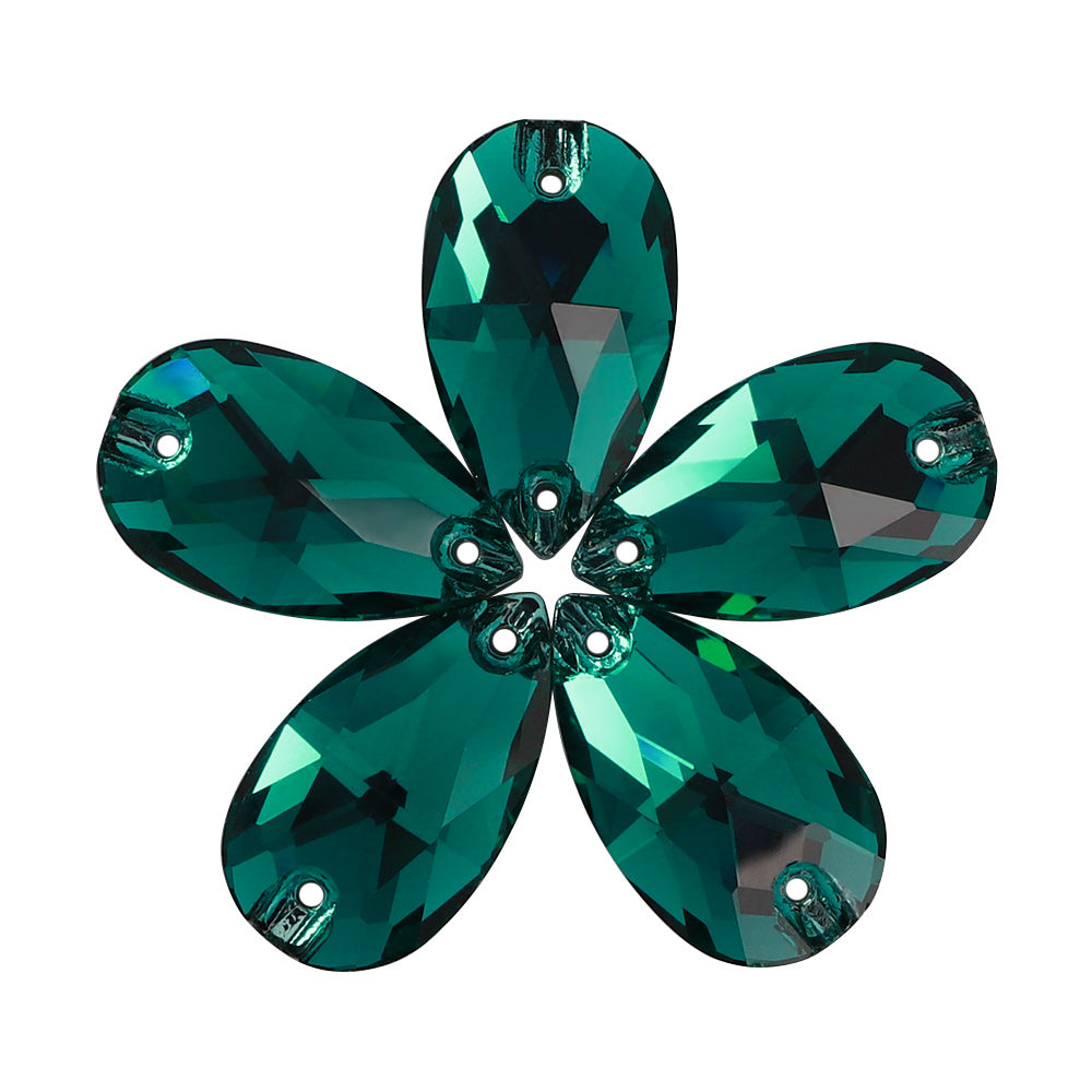 Emerald Drop Shape High Quality Glass Sew-on Rhinestones WholesaleRhinestone