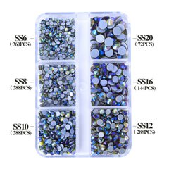 Blandede størrelser 6 nettboks olivengrønn ab glass Hotfix rhinestones for klær DIY