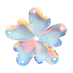 Light Crystal AB Devoted 2 U Heart High Quality Glass Rhinestone Pendant WholesaleRhinestone