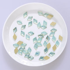 Rhombus Shape Green Opal Flat Back Fancy Rhinestones WholesaleRhinestone