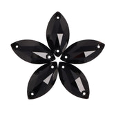 Jet Navette Shape High Quality Glass Sew-on Rhinestones WholesaleRhinestone