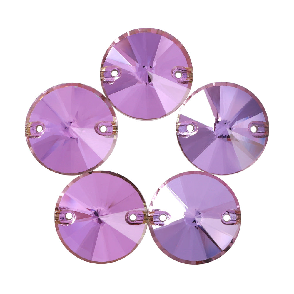 Vitrail Light Rivoli Shape High Quality Glass Sew-on Rhinestones WholesaleRhinestone