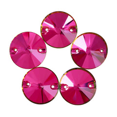 Vitrail Rose Rivoli Shape High Quality Glass Sew-on Rhinestones WholesaleRhinestone