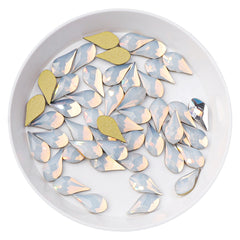 Maple leaves Shape White Opal Flat Back Fancy Rhinestones WholesaleRhinestone