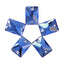 Light Sapphire Rectangle Shape High Quality Glass Sew-on Rhinestones WholesaleRhinestone