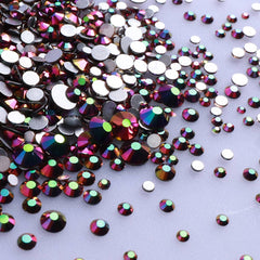 Mixed Sizes Rainbow Rose Gold Glass FlatBack Rhinestones For Nail Art Silver Back WholesaleRhinestone