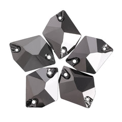 Jet Metallic Silver Cosmic Shape High Quality Glass Sew-on Rhinestones WholesaleRhinestone
