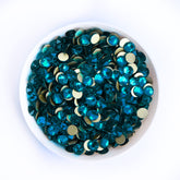 Indicolite Glass Flat Back Glue-on Rhinestones 16 Cut Facets In Bulk WholesaleRhinestone