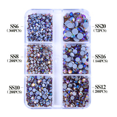 Mixed Sizes 6 Grid Box Light Colorado Topaz AB Glass HotFix Rhinestones For Clothing DIY WholesaleRhinestone
