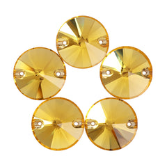 Light Topaz Rivoli Shape High Quality Glass Sew-on Rhinestones WholesaleRhinestone