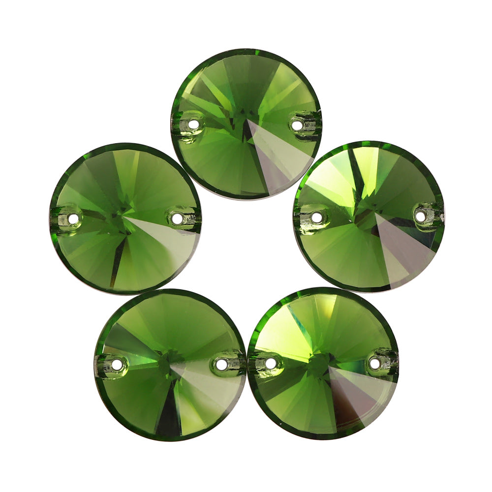 Fern Green Rivoli Shape High Quality Glass Sew-on Rhinestones WholesaleRhinestone