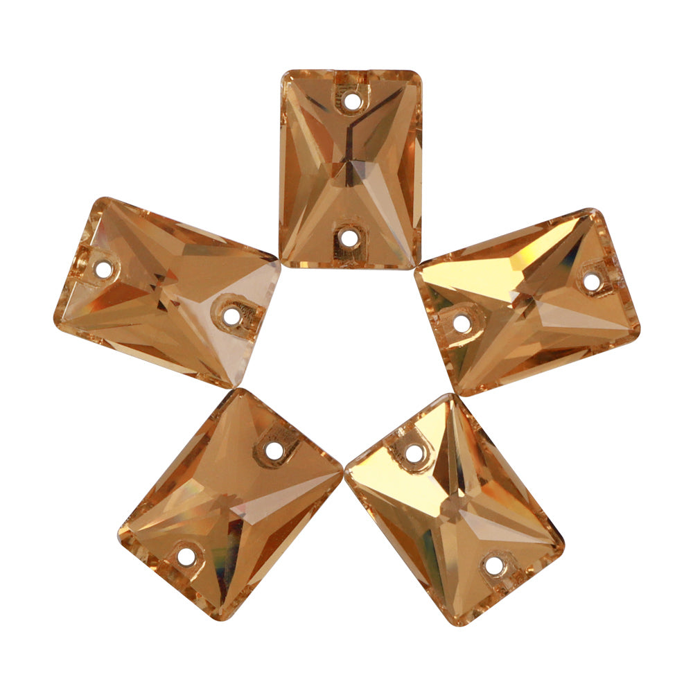 Light Smoked Topaz Rectangle Shape High Quality Glass Sew-on Rhinestones WholesaleRhinestone