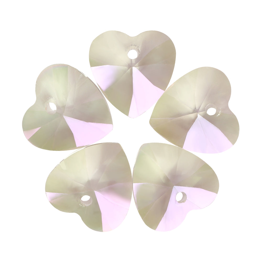 Luminous Green XILION Heart High Quality Glass Rhinestone Pendant WholesaleRhinestone