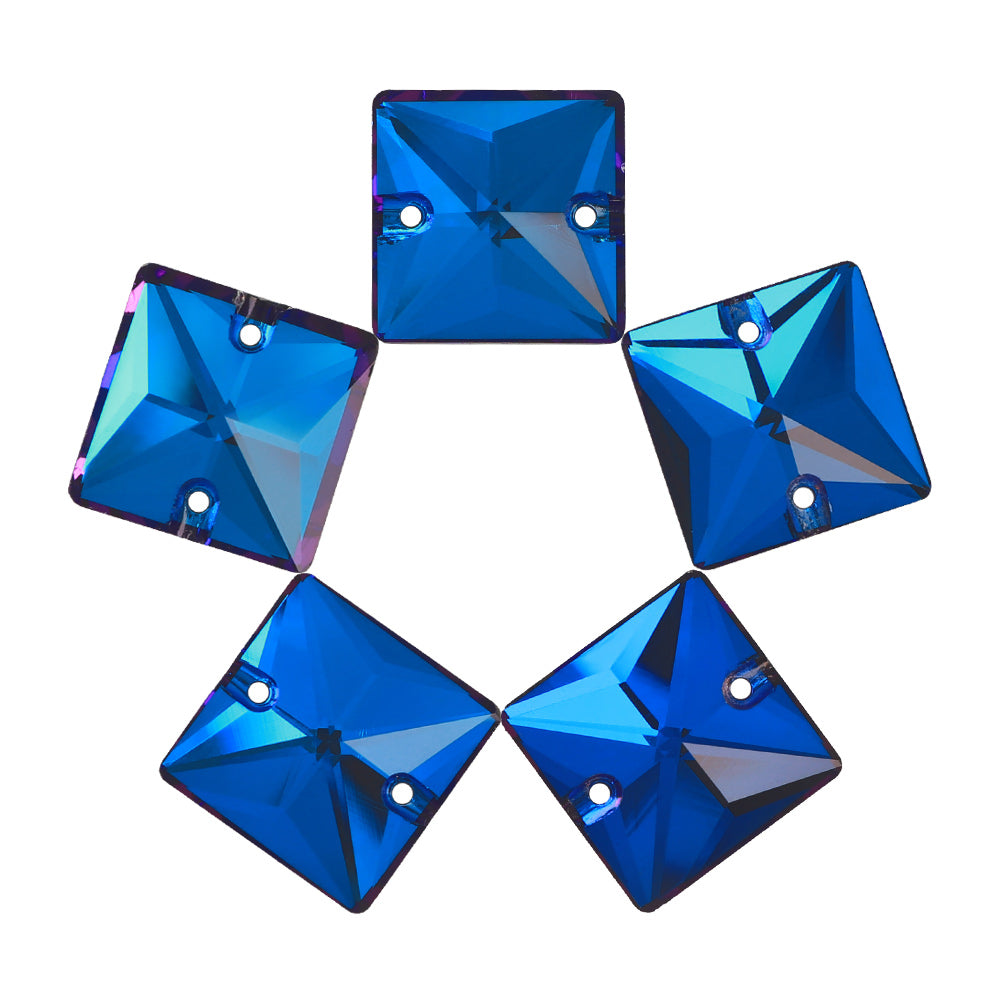 Bermuda Blue Square Shape High Quality Glass Sew-on Rhinestones WholesaleRhinestone