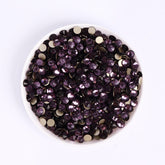 Tanzanite Glass Flat Back Glue-On Rhinestones 16 Cut Facets In Bulk WholesaleRhinestone