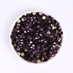 Tanzanite Glass Flat Back Glue-On Rhinestones 16 Cut Facets In Bulk WholesaleRhinestone