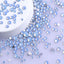 Mixed Sizes Blue Opal Glass FlatBack Rhinestones For Nail Art Silver Back WholesaleRhinestone