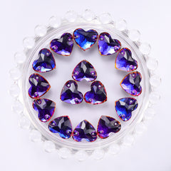 Violet Blue Heart Shape High Quality Glass Sew-on Rhinestones WholesaleRhinestone