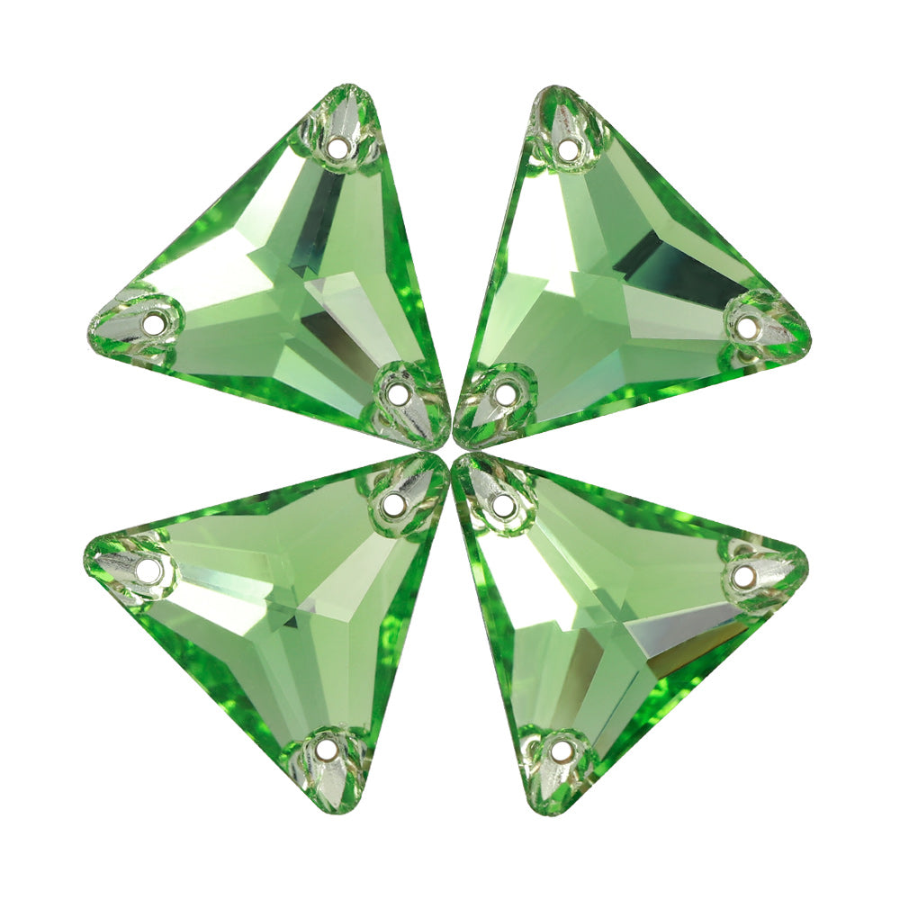 Peridot Triangle Shape High Quality Glass Sew-on Rhinestones WholesaleRhinestone