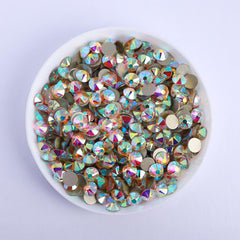 High-Quality Crystal AB Glass Flat Back Glue-on Rhinestones 16 cut facets WholesaleRhinestone
