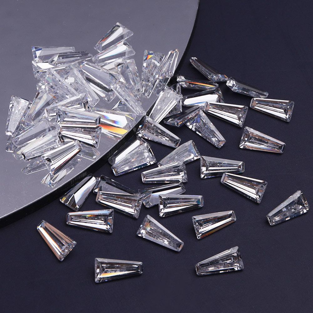 Trapezoid Shape Pointed Back Crystal Cubic Zirconia Stones For Jewelry Restoration WholesaleRhinestone
