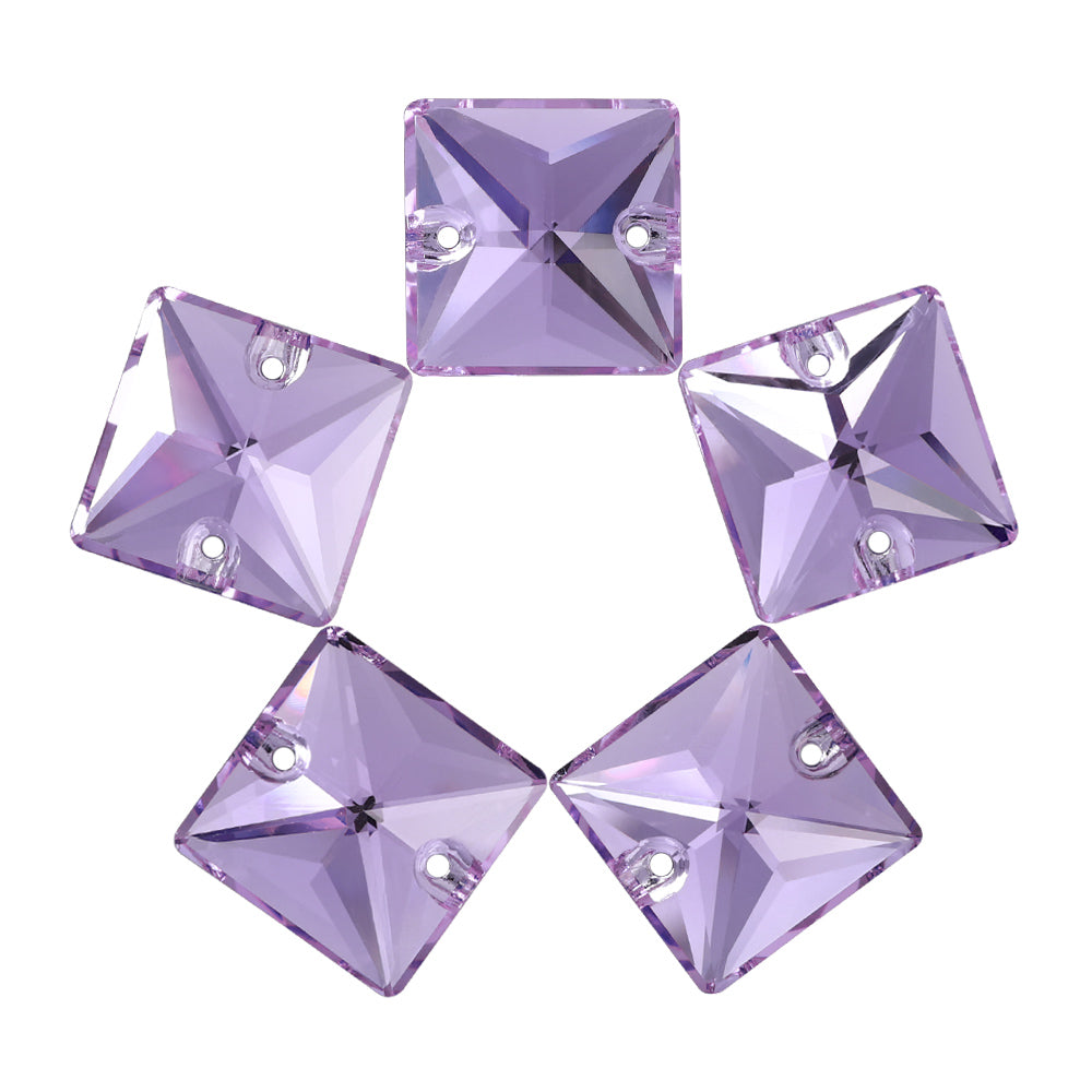 Violet Square Shape High Quality Glass Sew-on Rhinestones WholesaleRhinestone