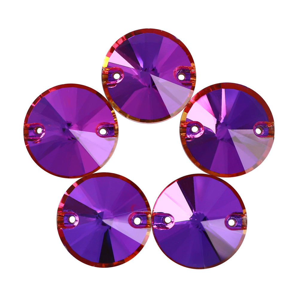 Violet Blue Rivoli Shape High Quality Glass Sew-on Rhinestones WholesaleRhinestone