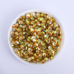Metal Sunlight Glass Flat Back Glue-On Rhinestones 16 Cut Facets In Bulk WholesaleRhinestone