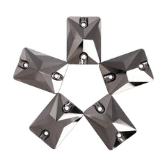 Jet Metallic Silver Rectangle Shape High Quality Glass Sew-on Rhinestones WholesaleRhinestone