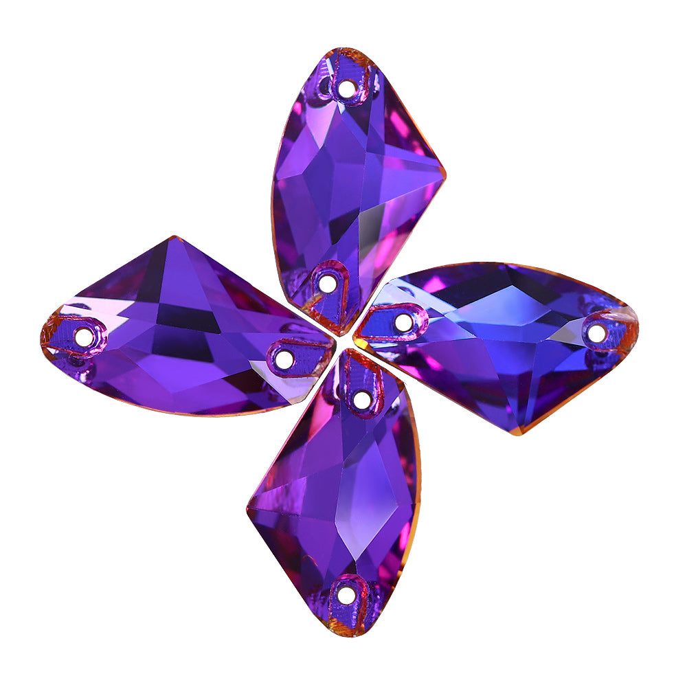 Violet Blue Galactic Shape High Quality Glass Sew-on Rhinestones WholesaleRhinestone